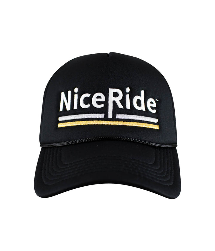 Low Tide Foam Trucker Baseball Hat with NiceRide embroidered logo on the front.