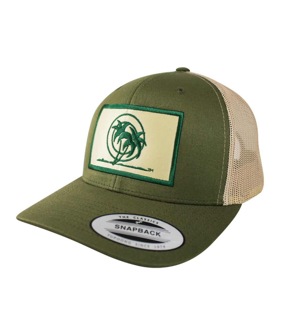 Classic Palm Patch retro trucker hat featuring NICERIDE&