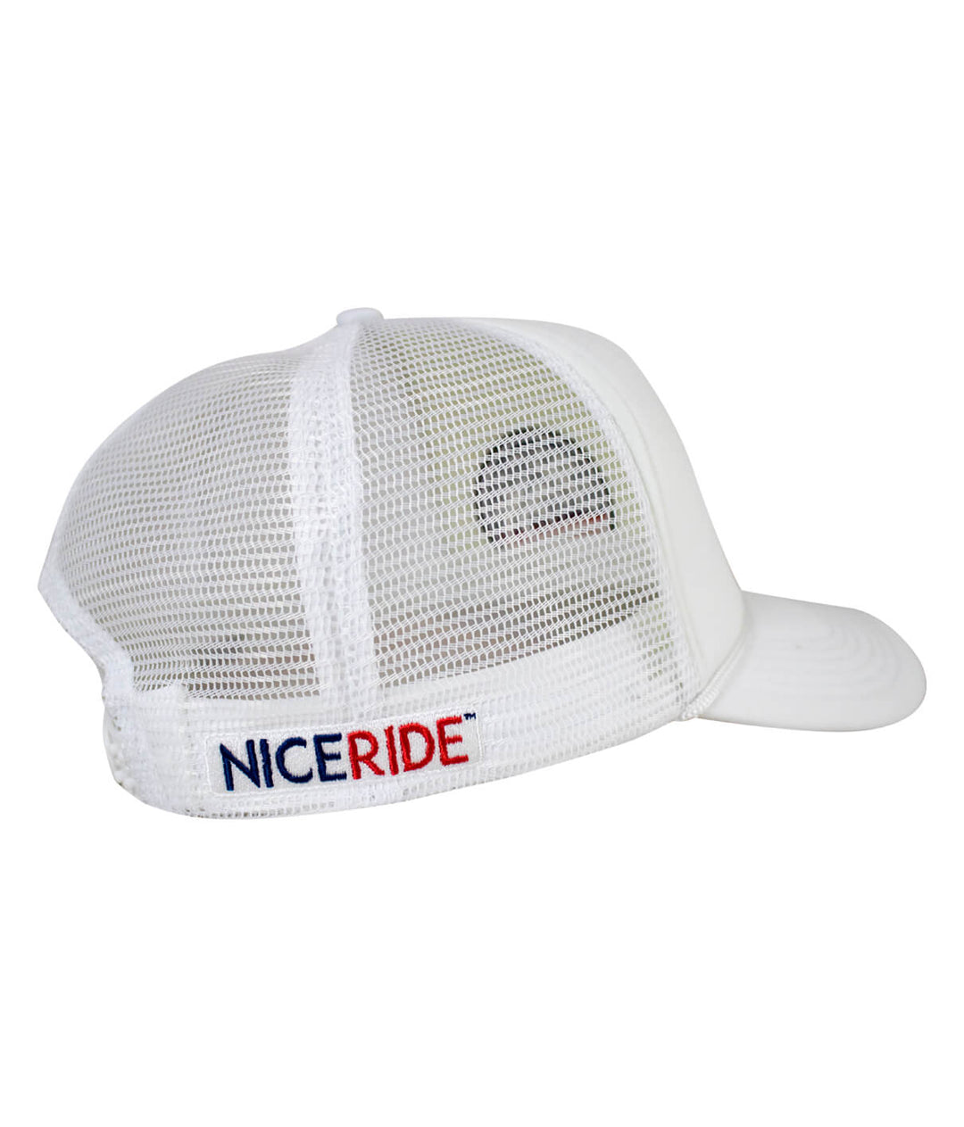 Side view of the "Spirit of 76" LP Foam Trucker Baseball Hat featuring NICERIDE embroidery.
