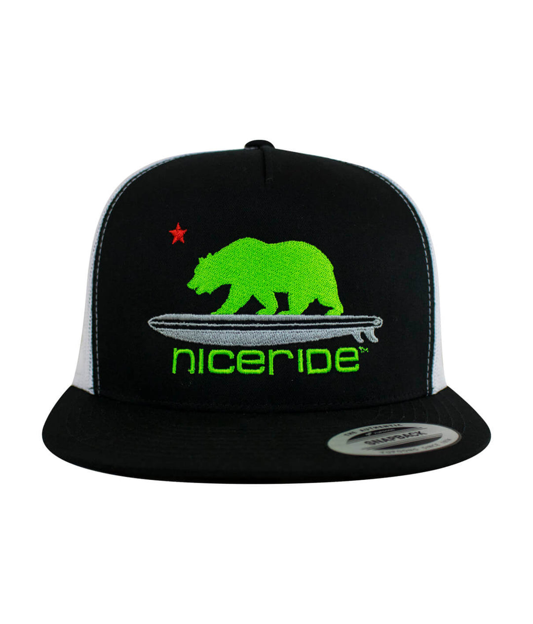 Black and white snapback hat featuring Niceride&