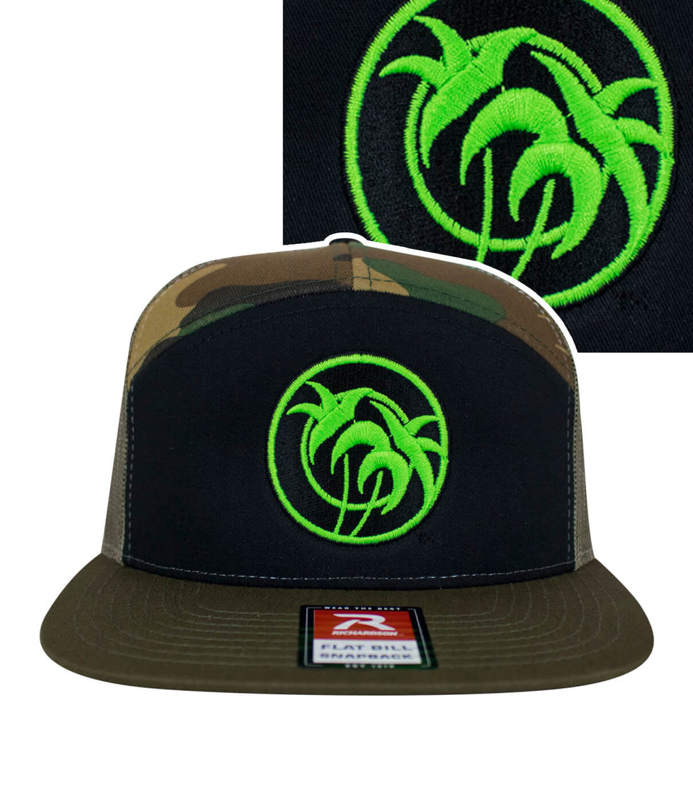 Verde Palm trucker hat with embroidered palm logo, designed for style and comfort, perfect for casual outings.