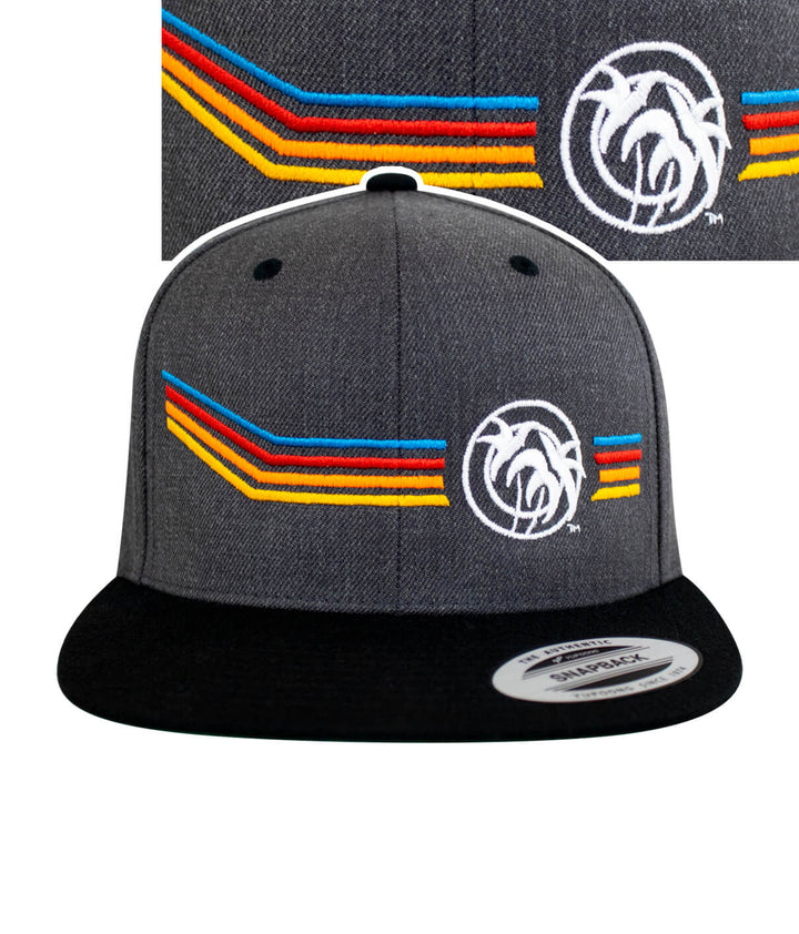Aquarius unisex adjustable snapback hat with bold embroidery and premium streetwear style.