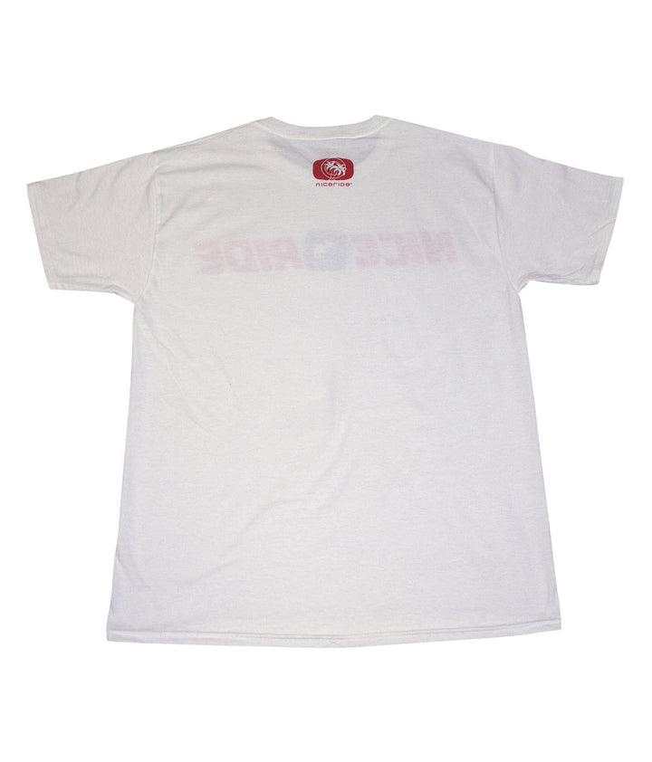 Back view of Left Turns - White Hanes Men&