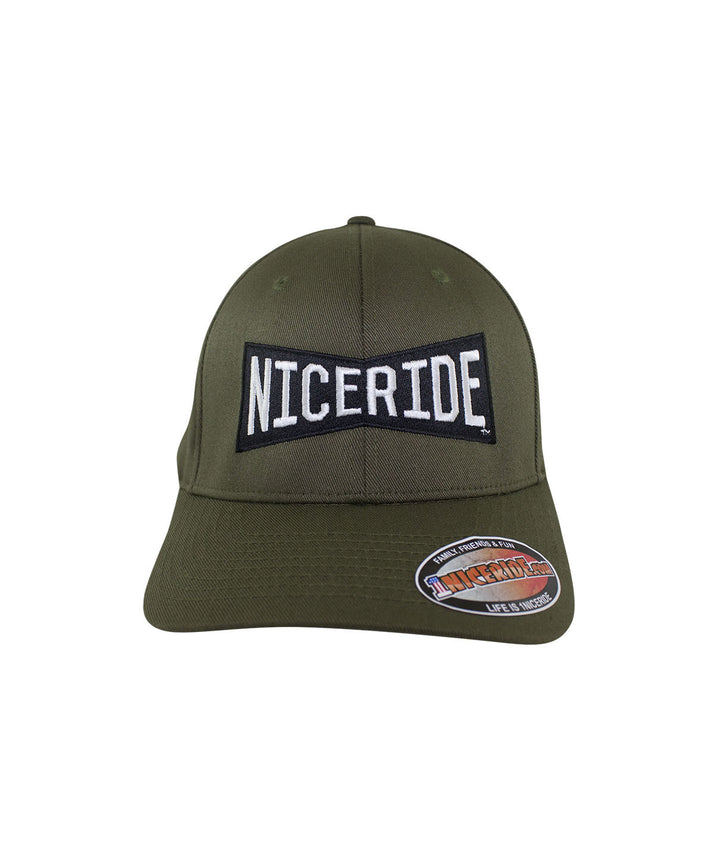Classic Flexfit hat featuring NICERIDE logo, perfect for casual wear and outdoor activities.