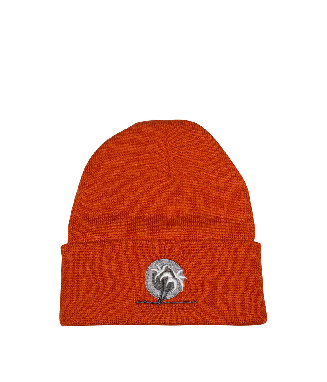 Blacked Out Classic Palm beanie in bright orange with NICERIDE logo embroidered on front.