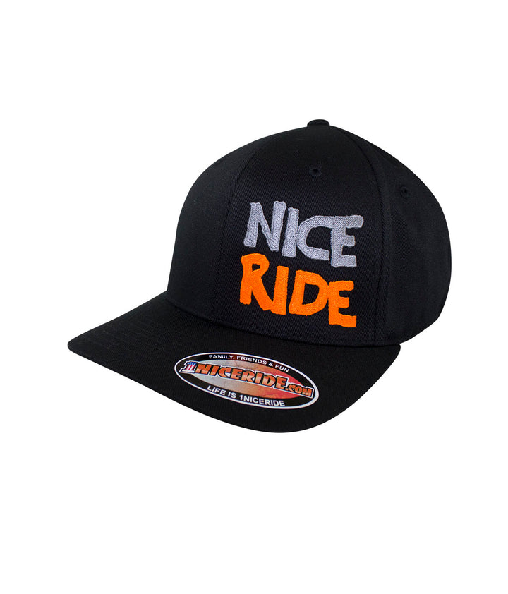 CR Ride Black Classic Flexfit Hat featuring embroidered design and palm logo. Perfect hat for stylish outdoor wear.