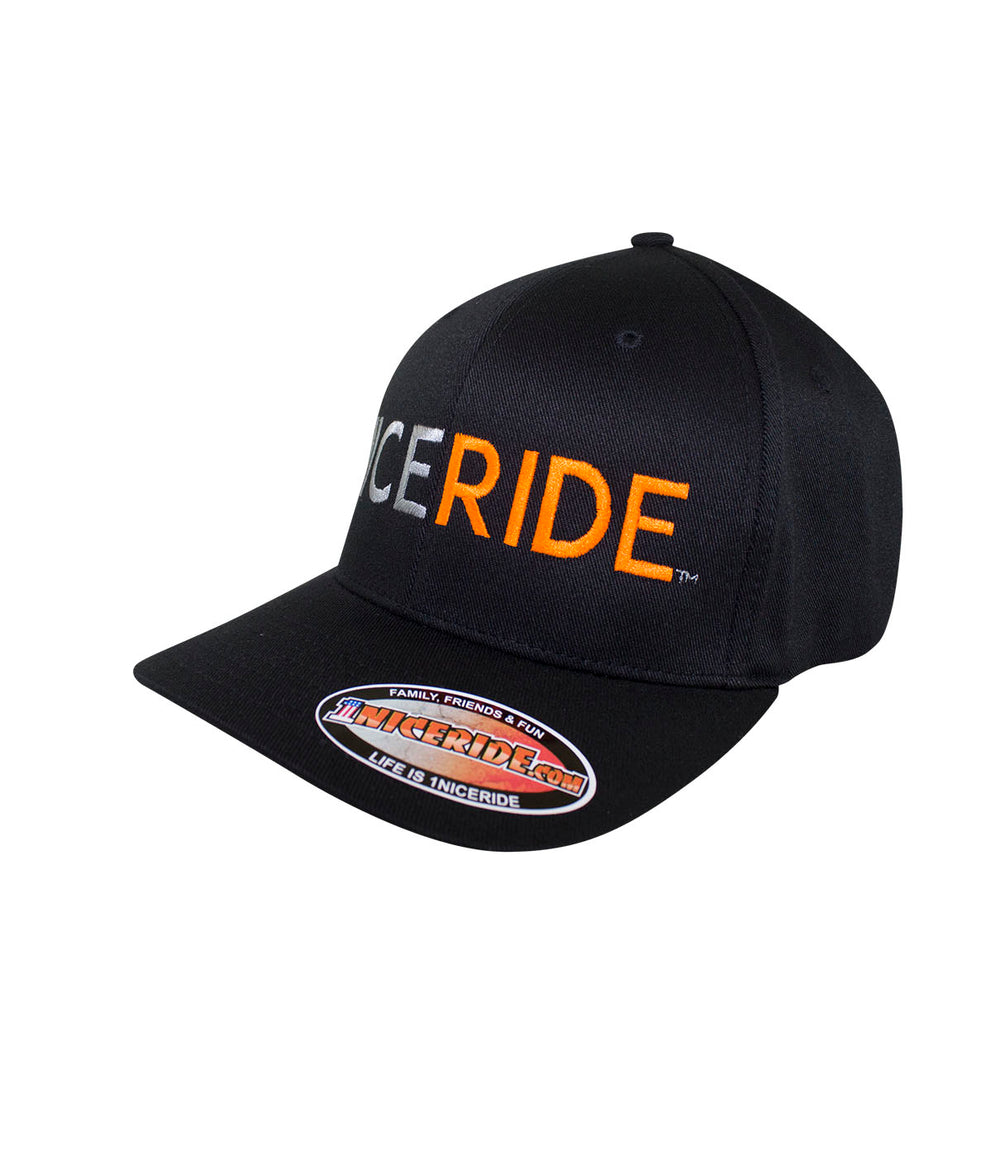NICERIDE Classic Flexfit Hat featuring embroidered logo, designed and shipped in the USA, perfect for stylish wear.