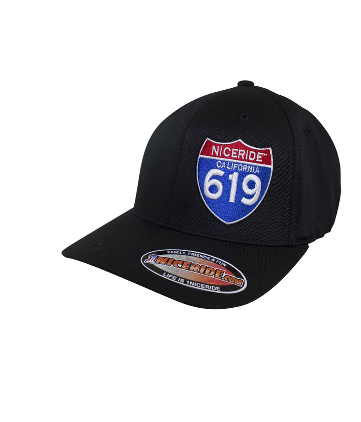 Interstate 619 Classic Flexfit Hat featuring embroidered NICERIDE logo on front panel.