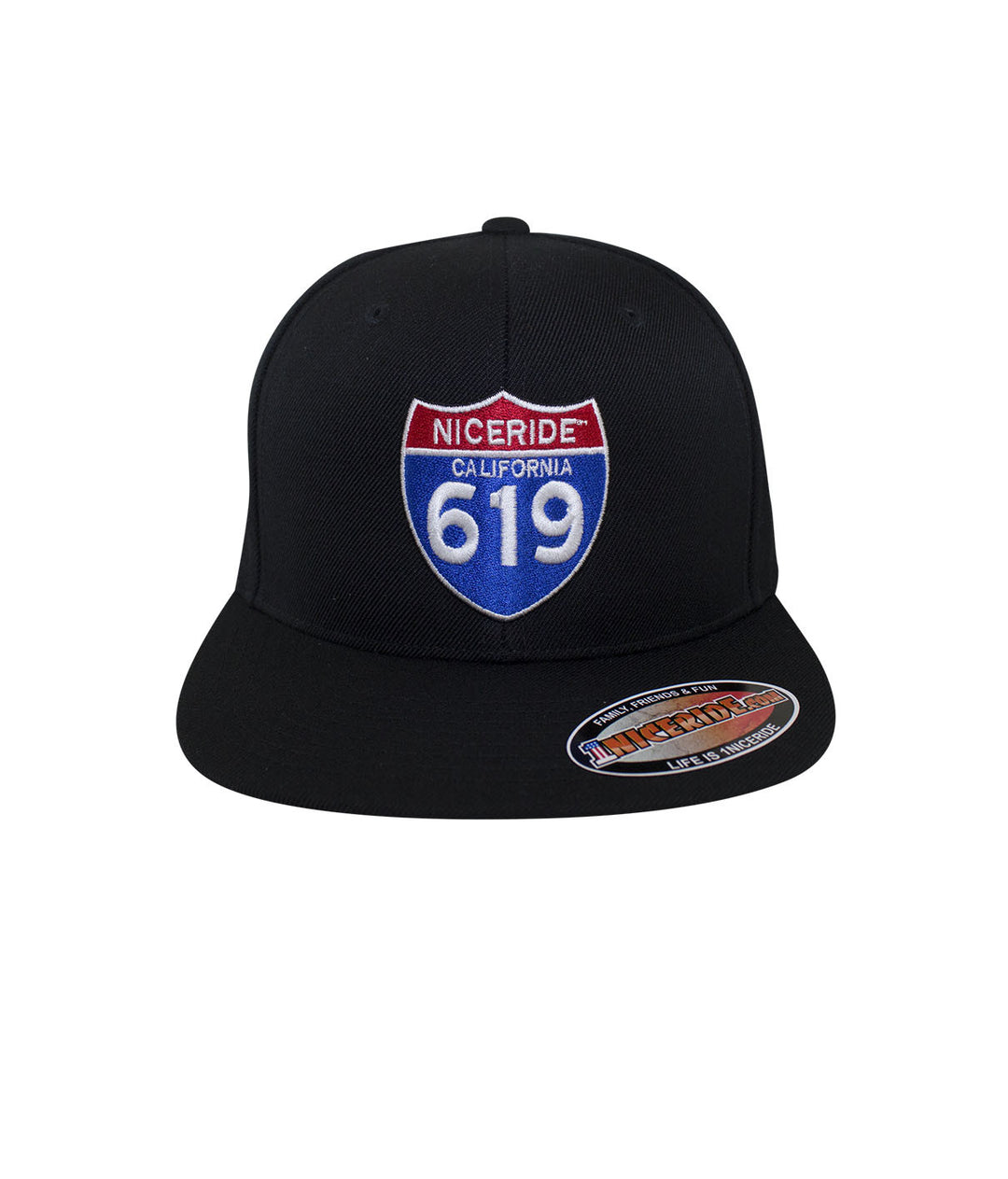 Interstate 619 Snapback hat featuring NICERIDE logo embroidered prominently on the front panel.