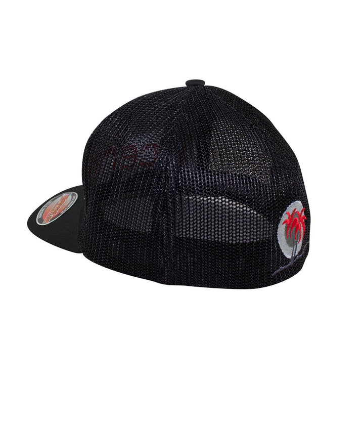 Black meshback Flexfit hat featuring NICERIDE&