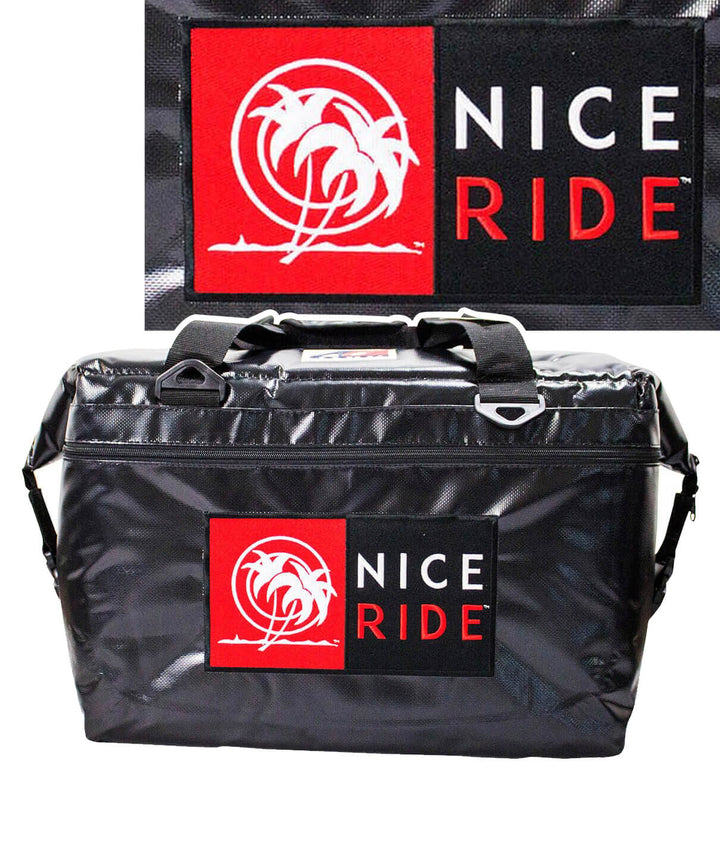 Black soft sided zipped cooler