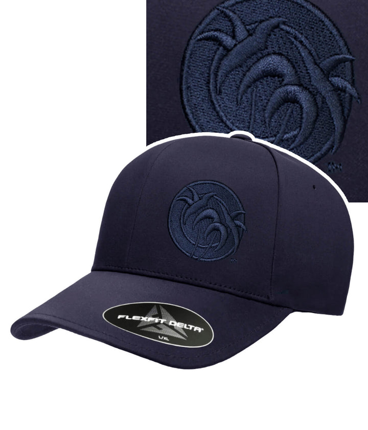 Niceride Tone Flexfit Delta baseball hat in navy with embroidered tonal logo on front panel.