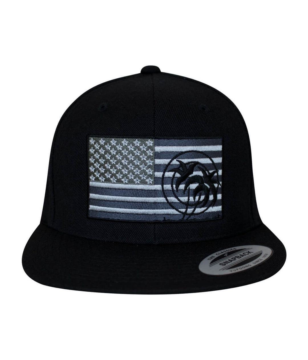 Strong Snapback Hat featuring American flag and NICERIDE logo, perfect hat for casual wear.