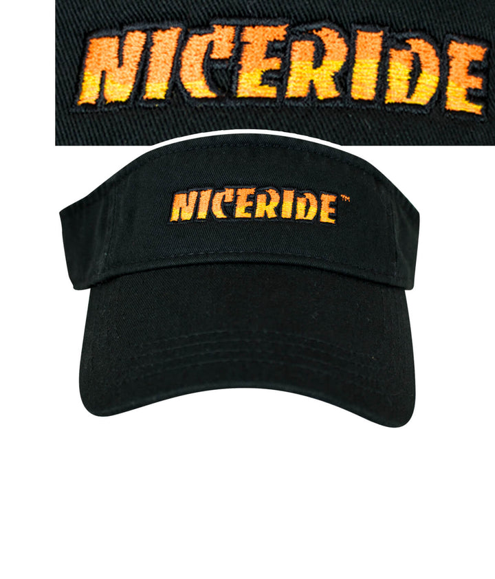 Classic NICERIDE visor with embroidered logo and pre-curved brim, made of 100% cotton, stylish and functional.