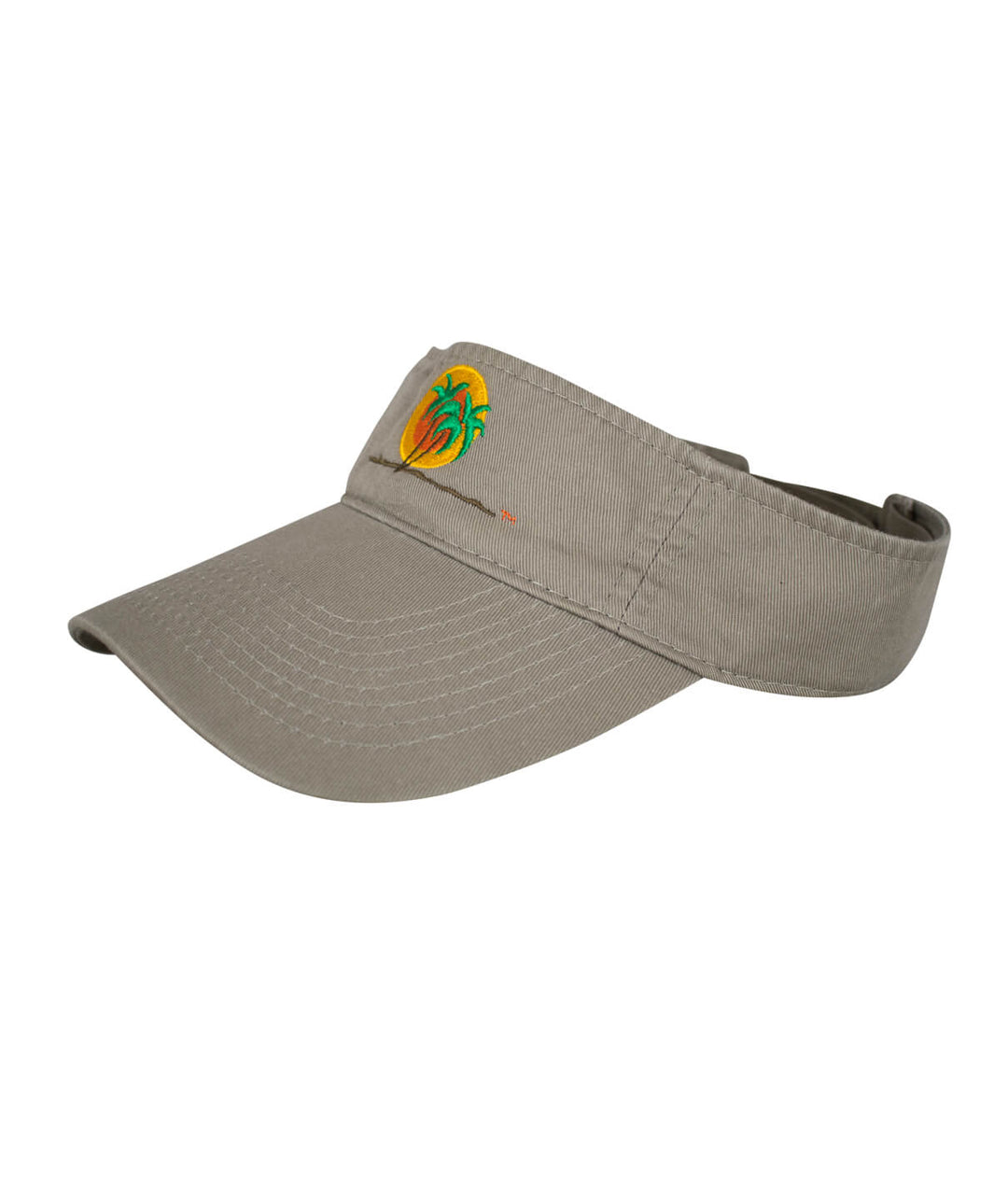 Classic Palm visor in gray with embroidered logo, made of 100% cotton for comfort and style.