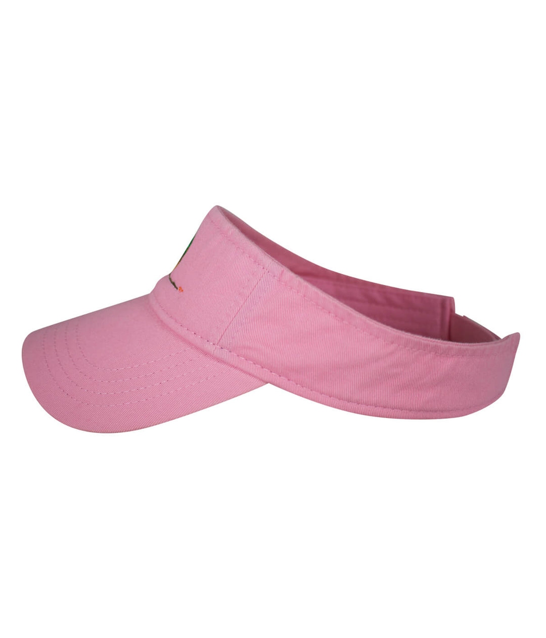 Classic Palm visor in pink color, made of 100% cotton with pre-curved visor and hook and loop closure.