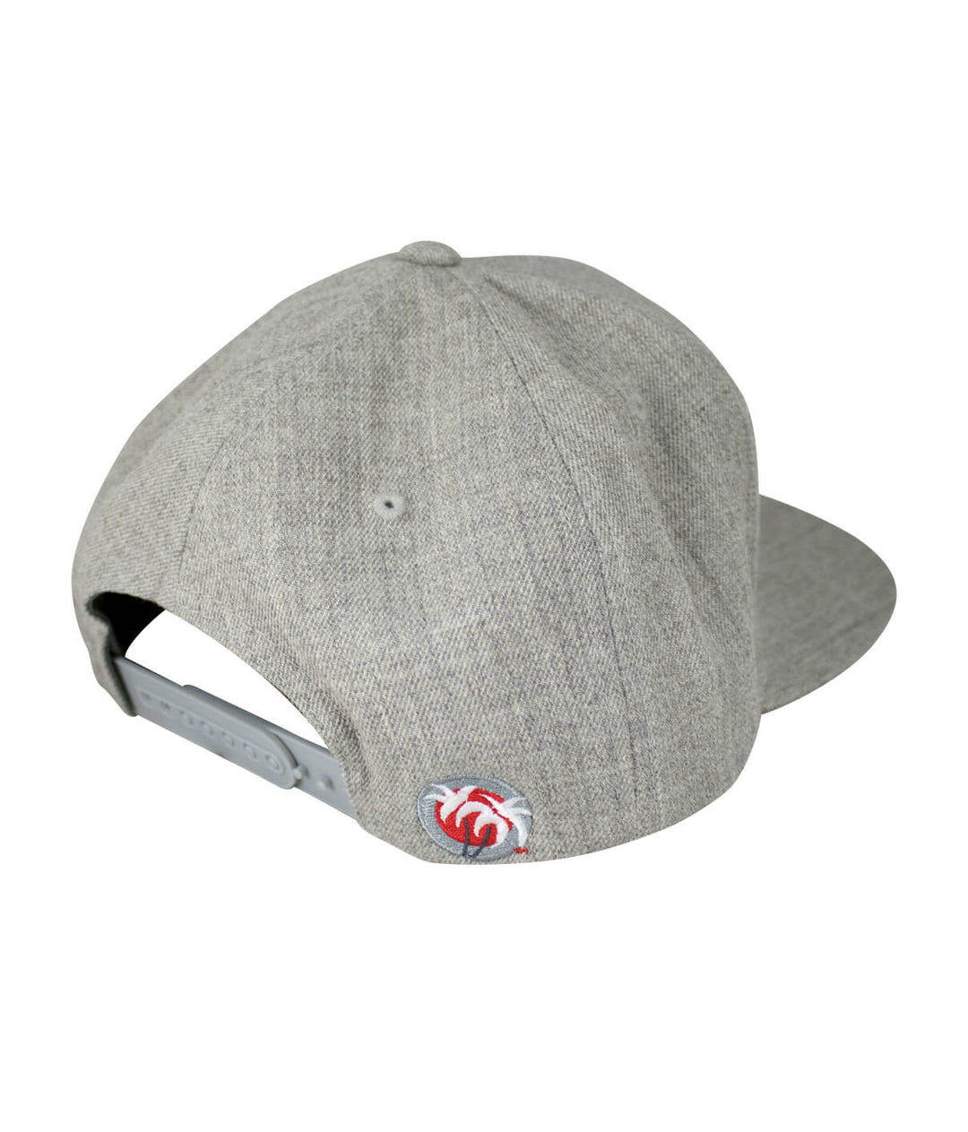 Back view of Socket Flatbill Snapback Hat showing embroidered palm logo, ideal hat for stylish wear.