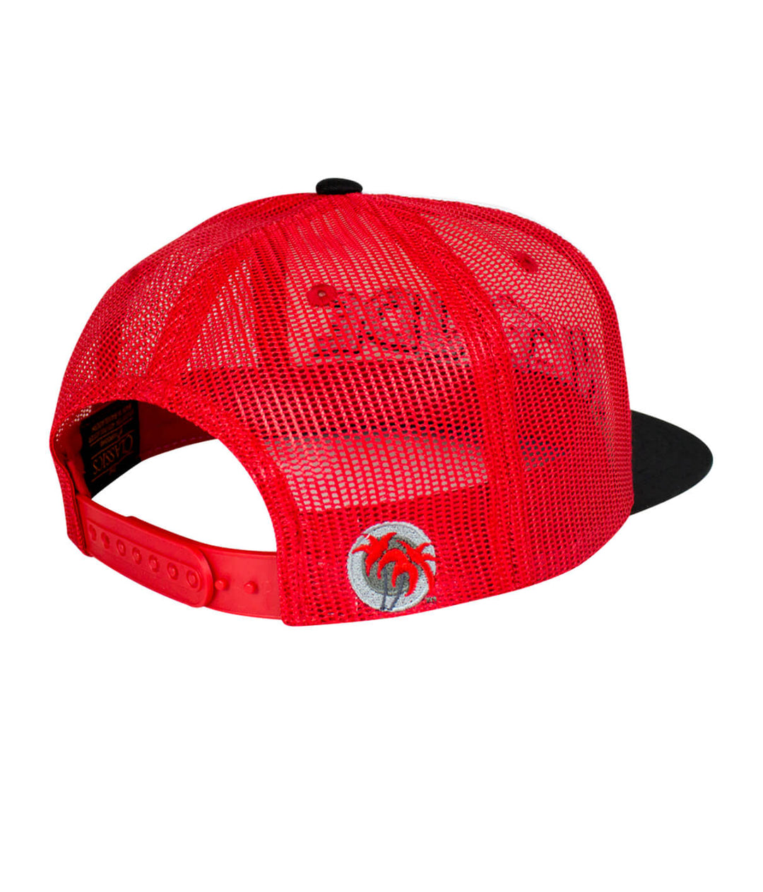 Back view of Bed Rock Foam Trucker Hat featuring palm logo, ideal hat for casual wear.