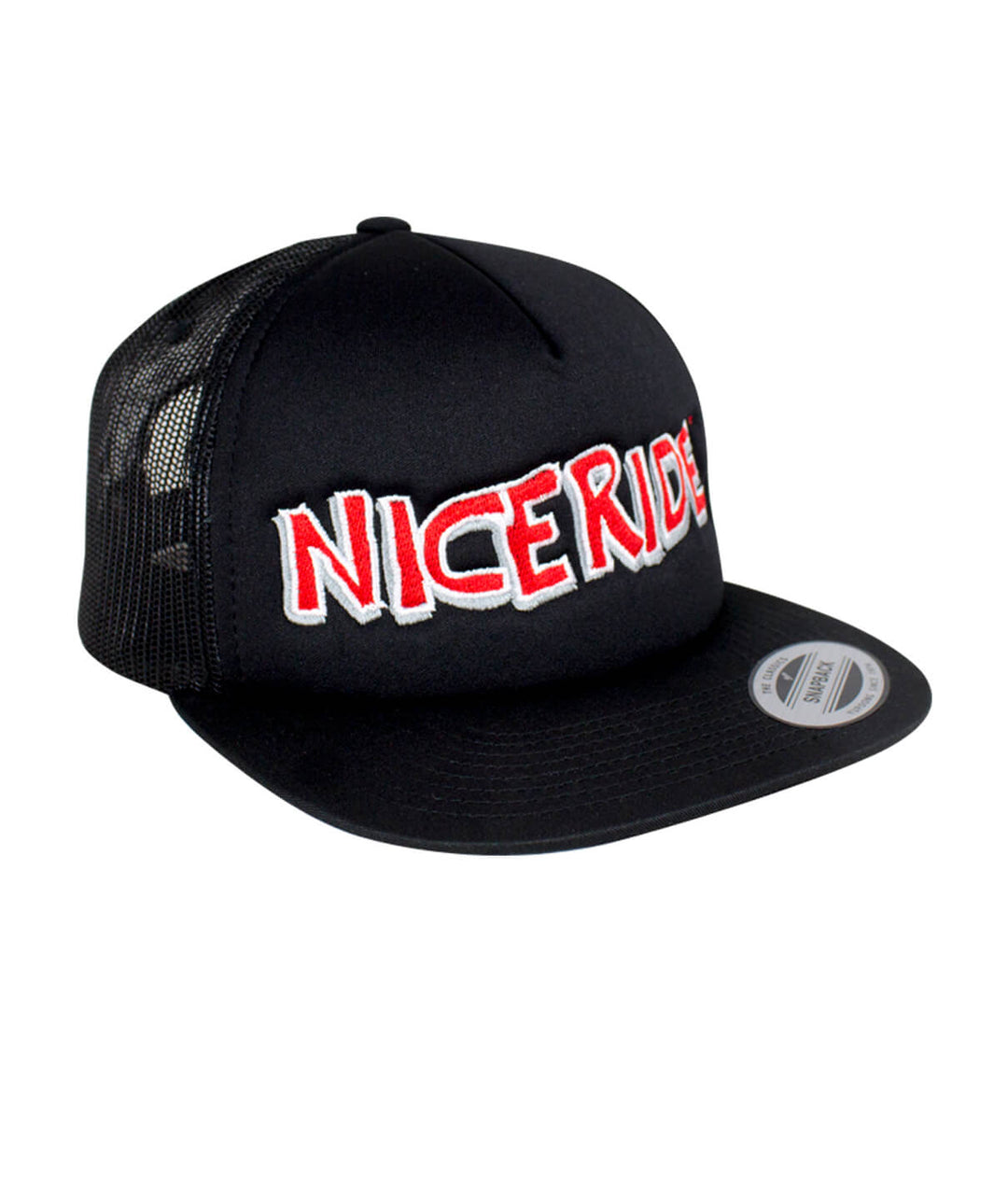 Bed Rock Foam Trucker Hat featuring NICERIDE logo on the front, perfect hat for outdoor enthusiasts.