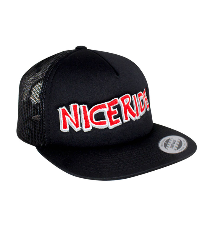 Bed Rock Foam Trucker Hat featuring NICERIDE logo on the front, perfect hat for outdoor enthusiasts.