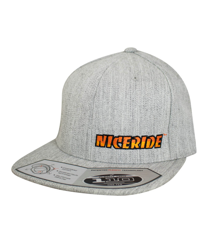 Classic NICERIDE 110F Snapback hat with embroidered logo on the front, designed in the USA.