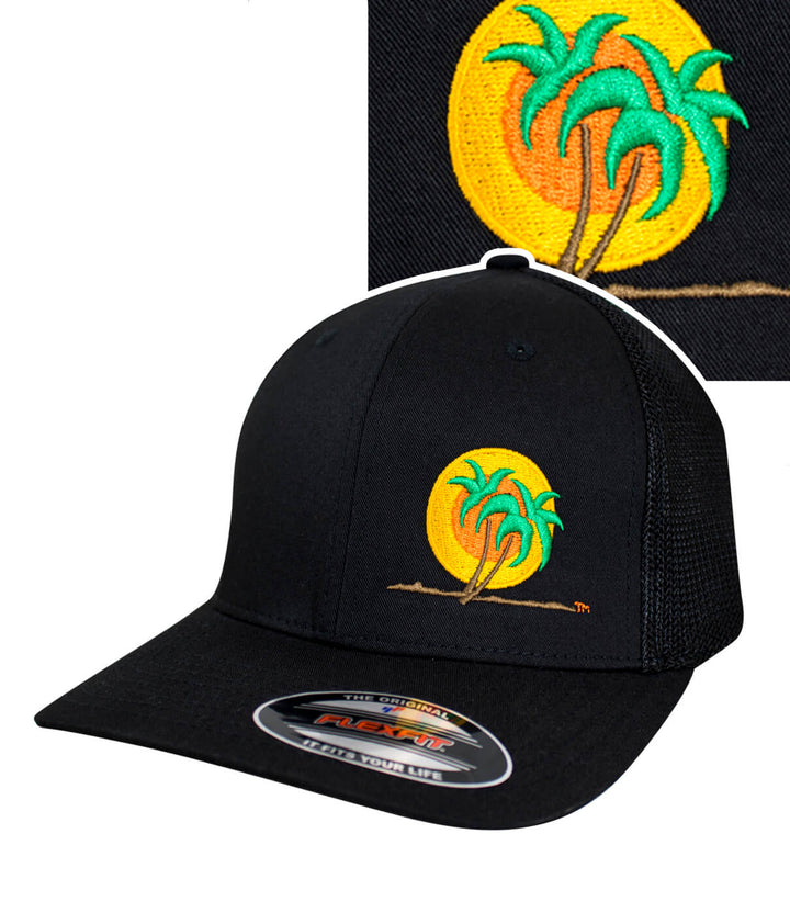 Classic Palm meshback Flexfit hat featuring NICERIDE&