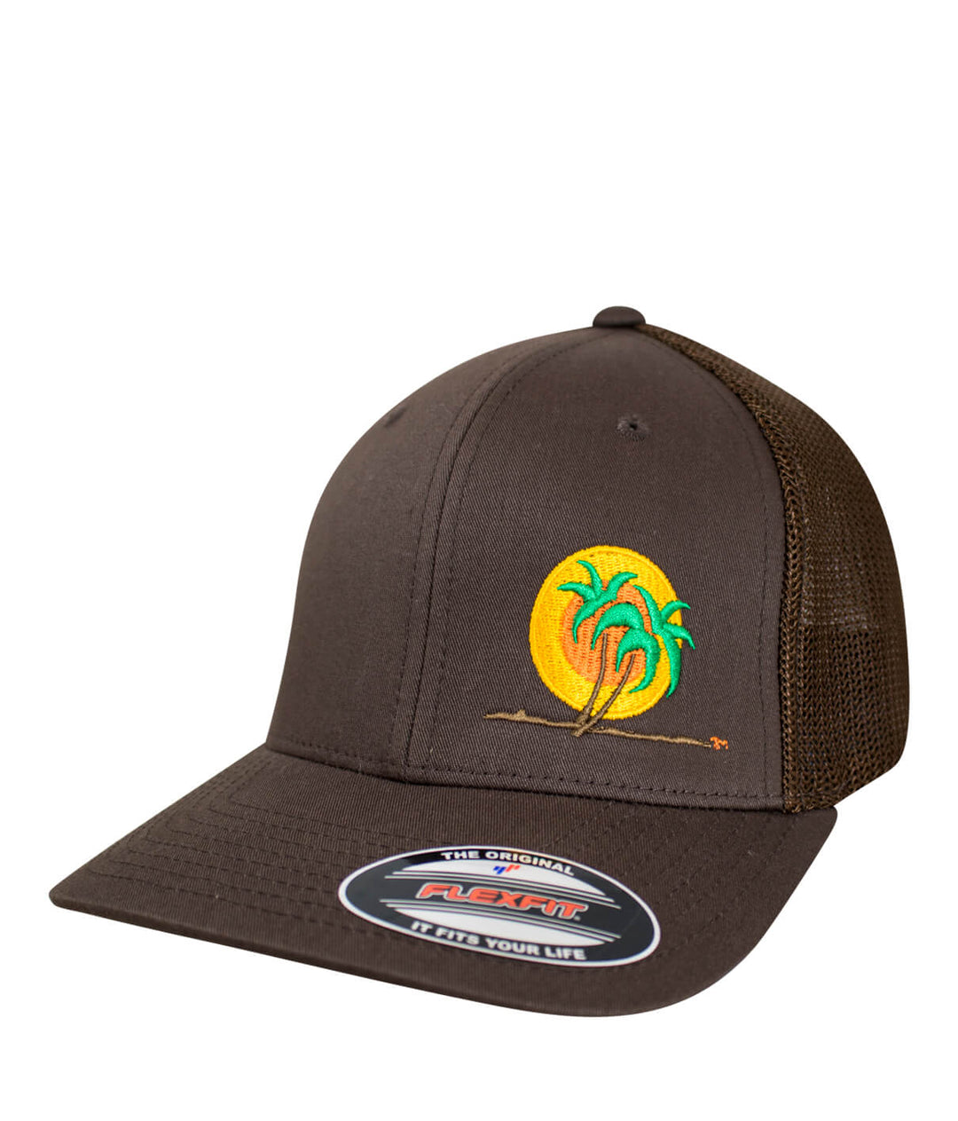 Classic Palm Meshback Flexfit Hat featuring embroidered palm logo and NICERIDE branding.