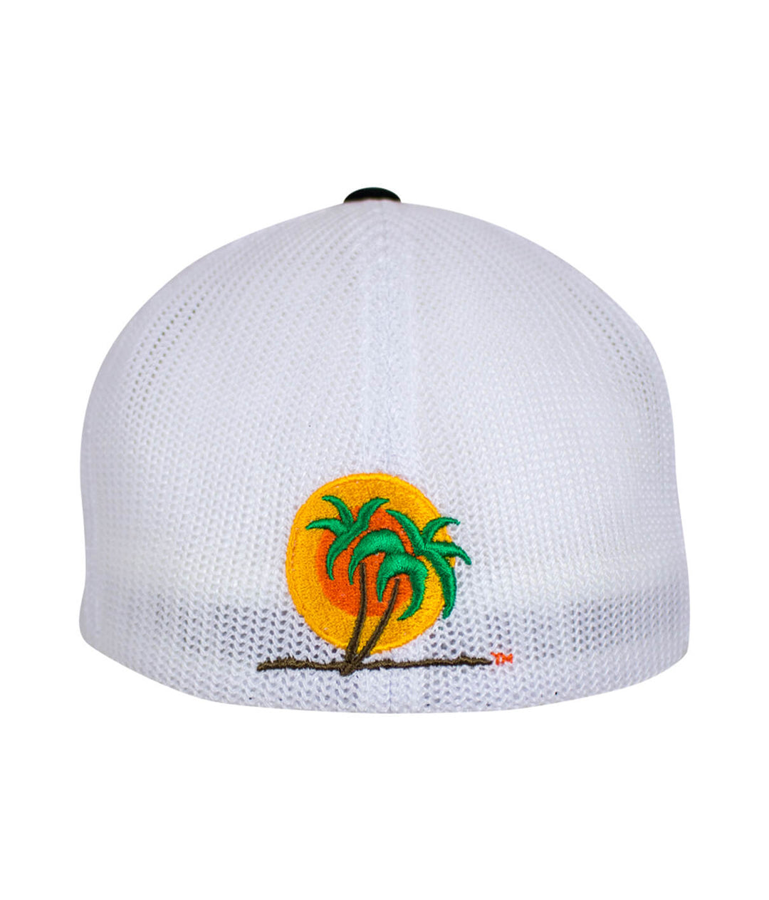 Classic NICERIDE Meshback Flexfit Hat showing palm logo on the back, designed for comfortable wear.