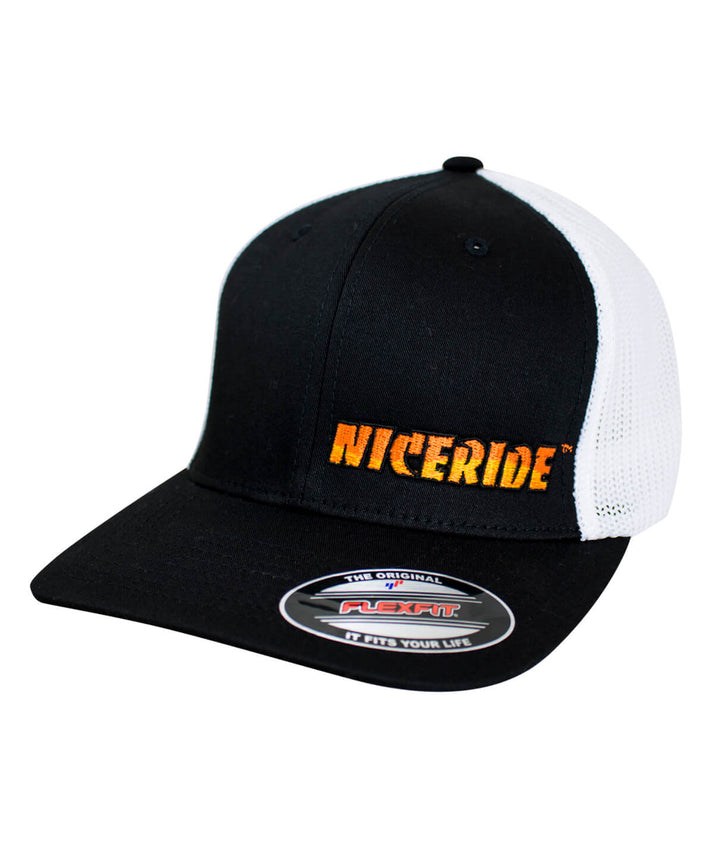 Classic NICERIDE Meshback Flexfit Hat with embroidered logo on the front, a stylish baseball cap.