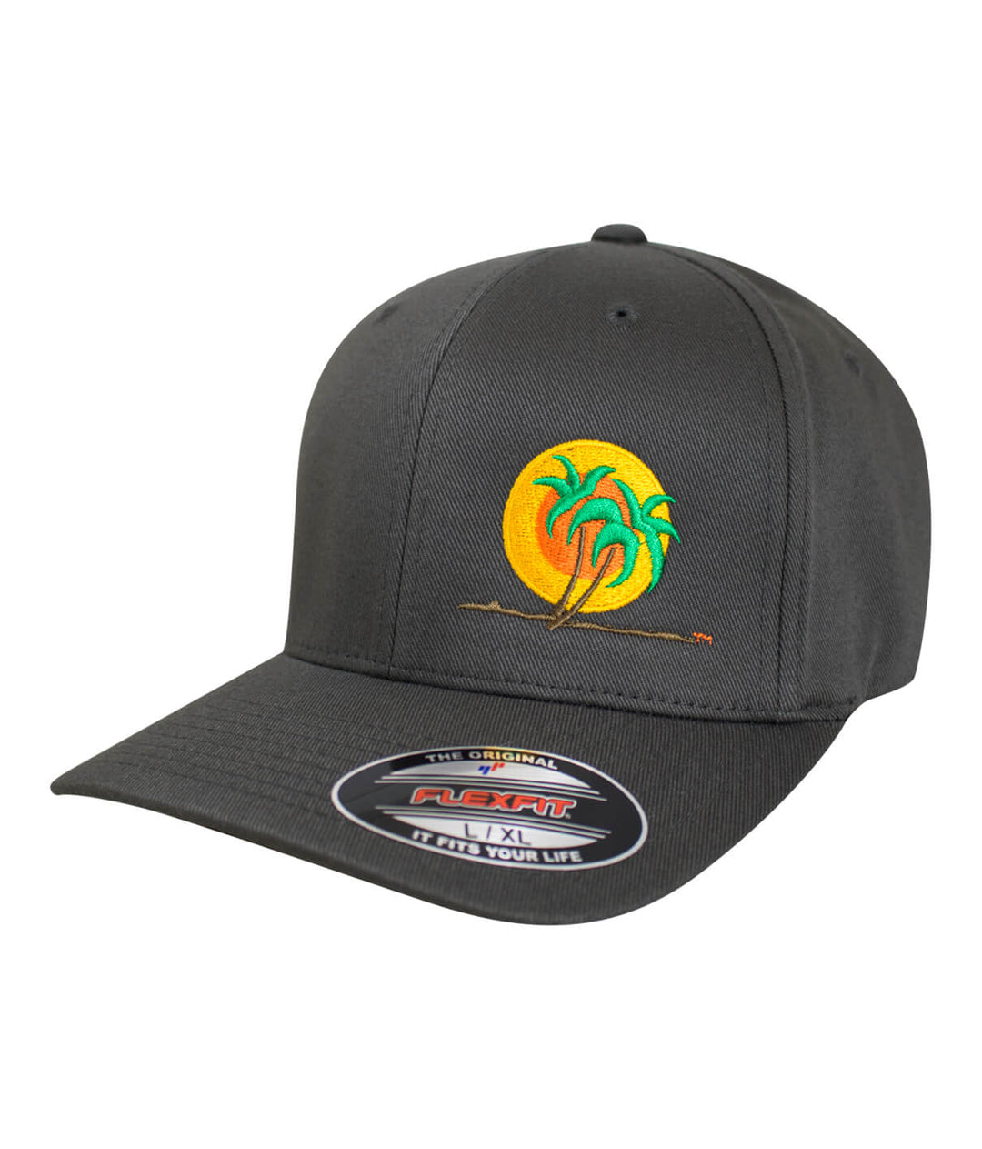 Classic Palm Classic Flexfit Hat featuring NICERIDE logo, a black baseball cap ideal for sunny days.
