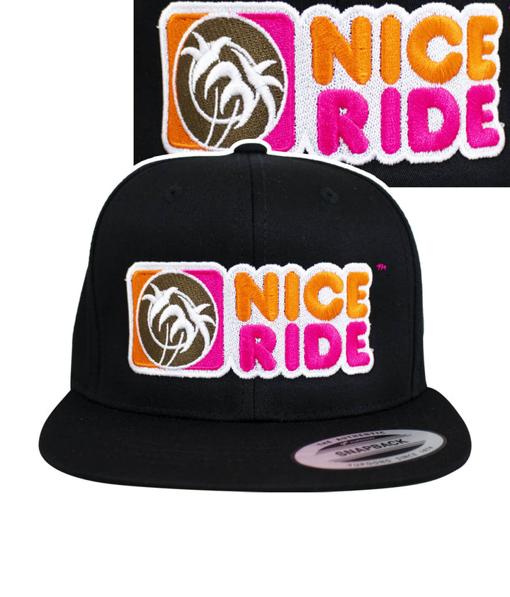 Glazzed youth snapback hat featuring NICERIDE logo embroidered on the front panel.