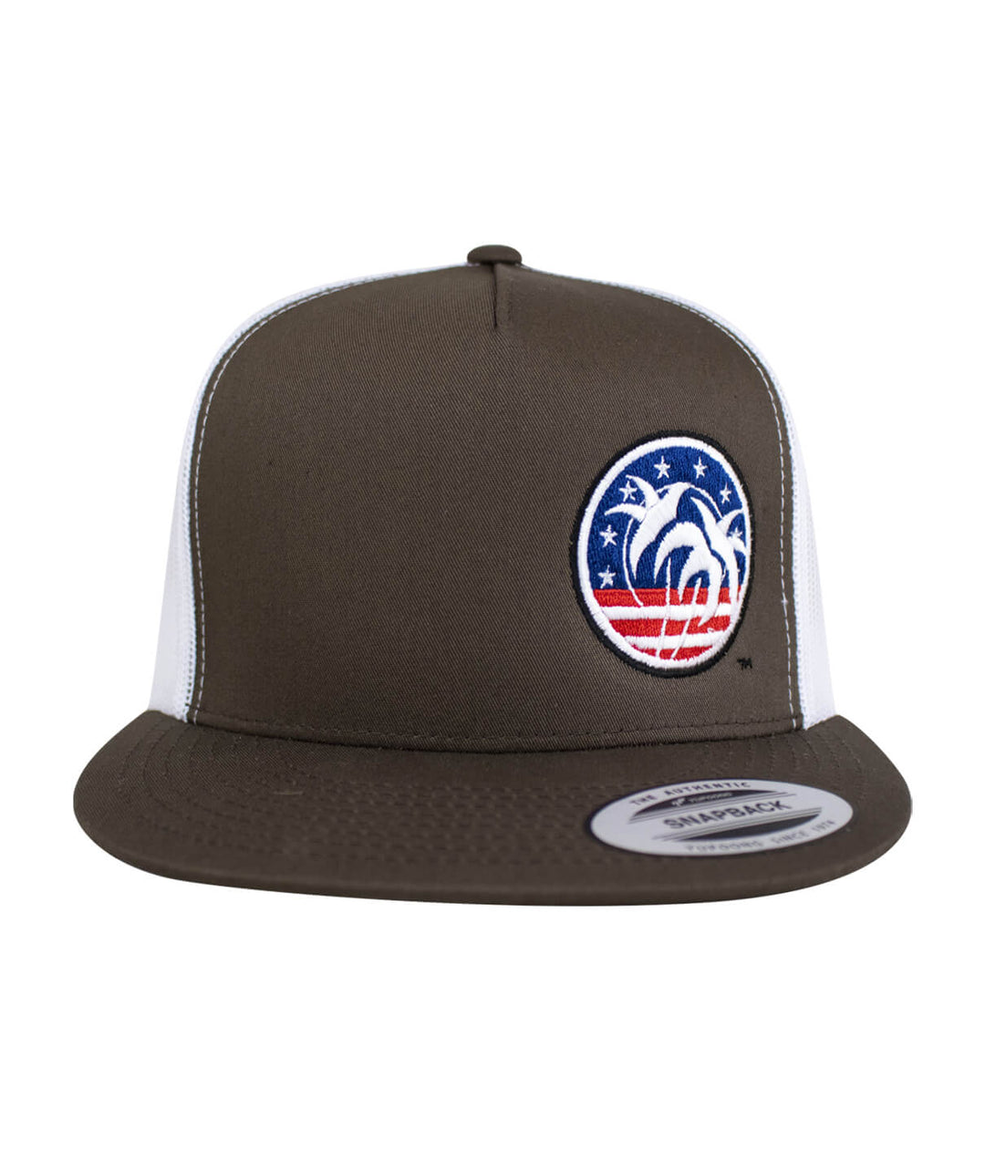 Spirit of 76-LP Trucker Hat, classic snapback hat with embroidered design and a multicamo style.
