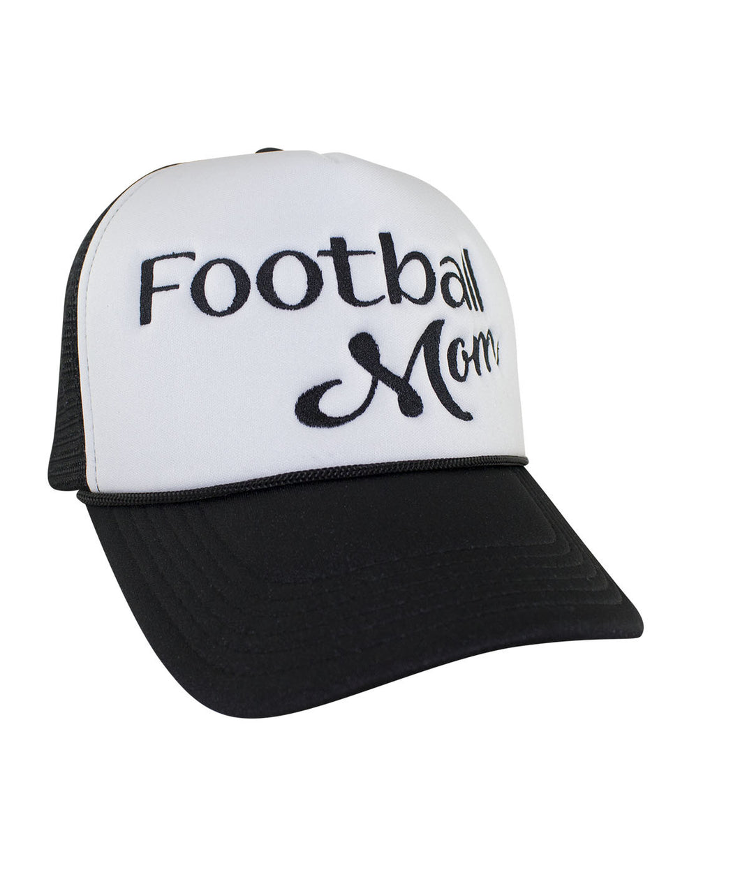 Foam Trucker Hat featuring 'Football Mom' embroidered design, perfect for proud football moms.