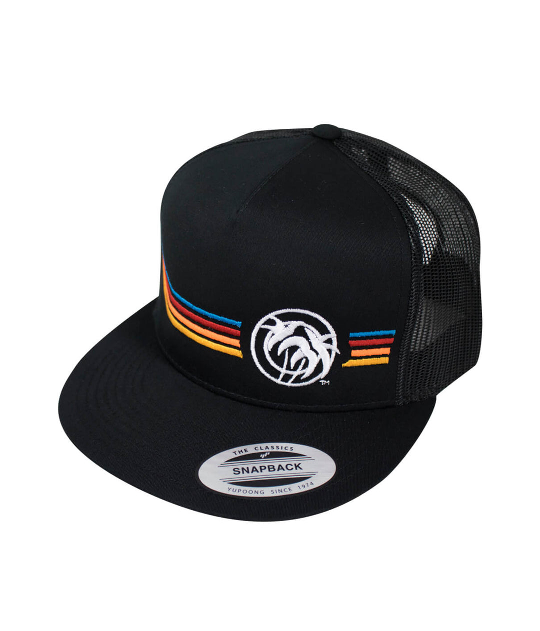 Aquarius Trucker Hat featuring NICERIDE embroidery on front and back, classic snapback style, hat for all occasions.
