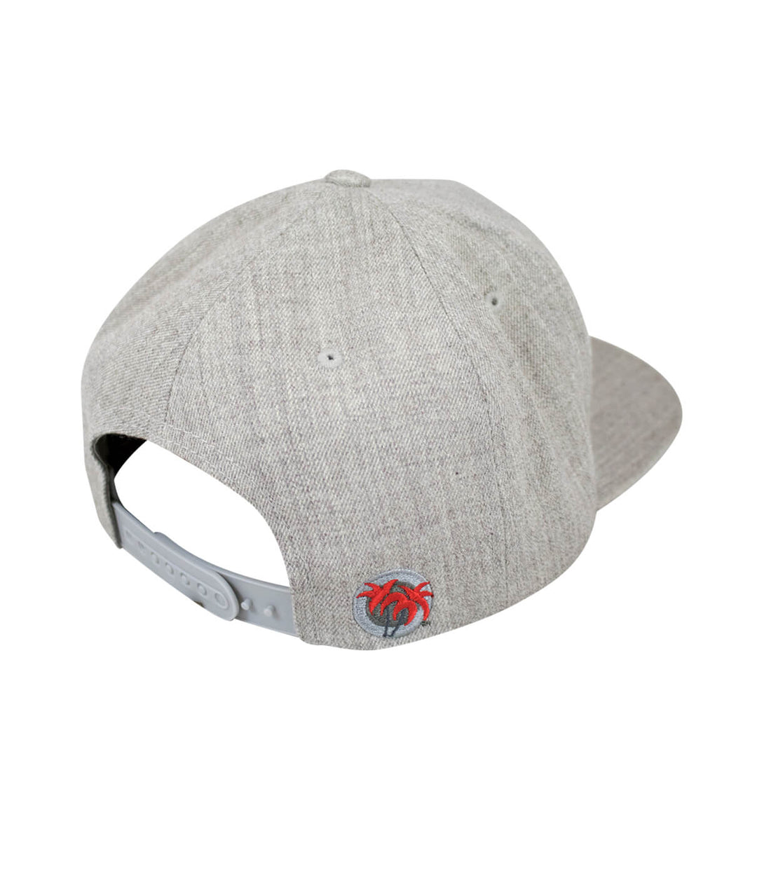 Back view of the NRA Flatbill Snapback Hat featuring a palm logo, designed for comfort and style.