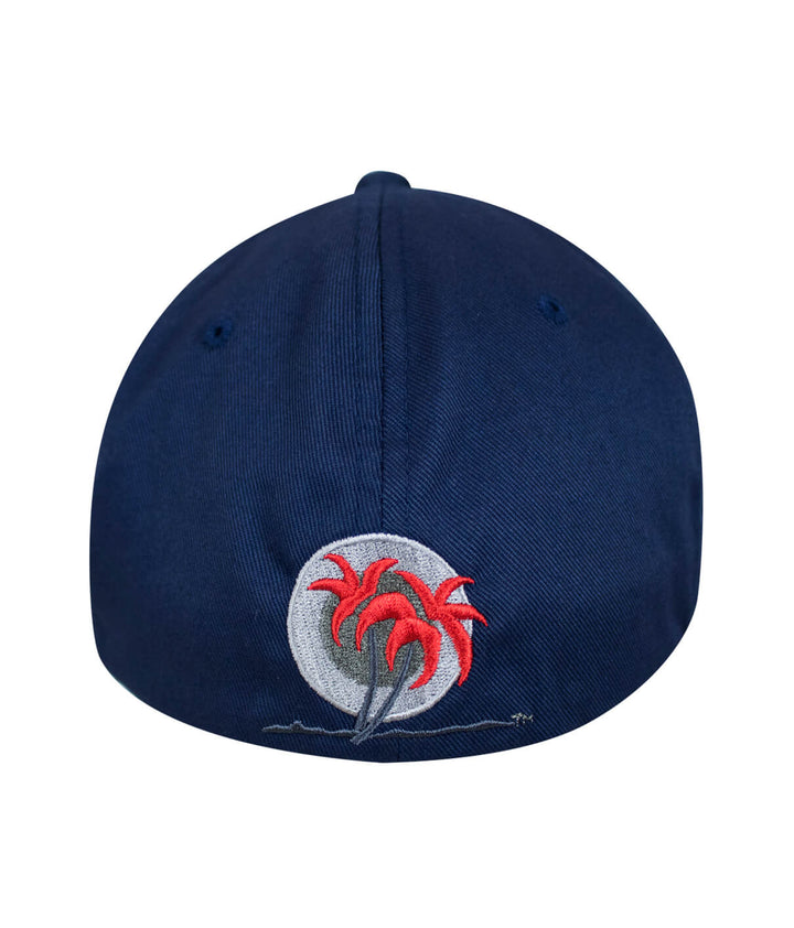 back view of Pride - LP Classic Flexfit Hat featuring blacked out classic palm logo embroidery