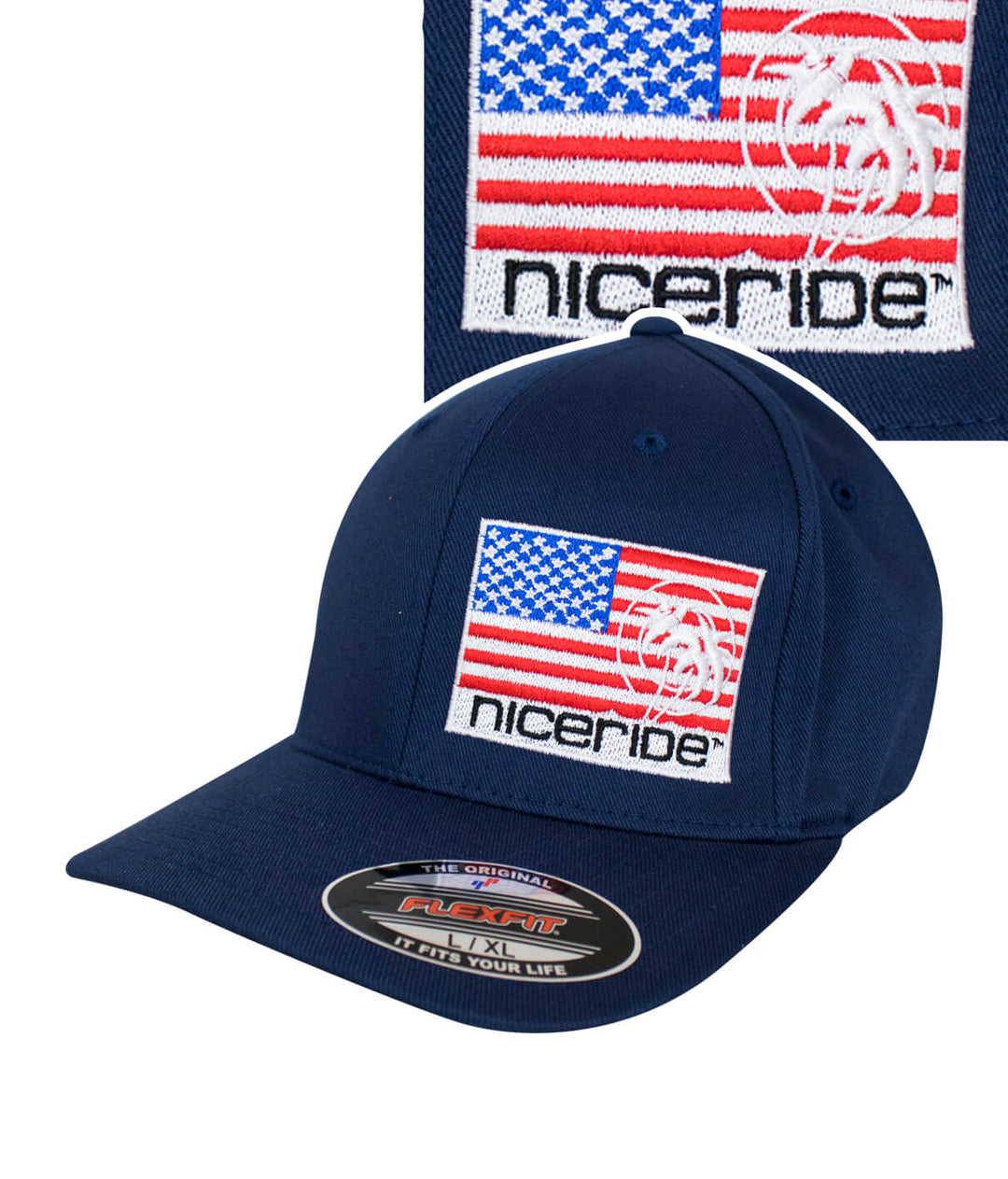 Pride - LP Classic Flexfit Hat featuring American Flag and NICERIDE logo, perfect for hat enthusiasts.