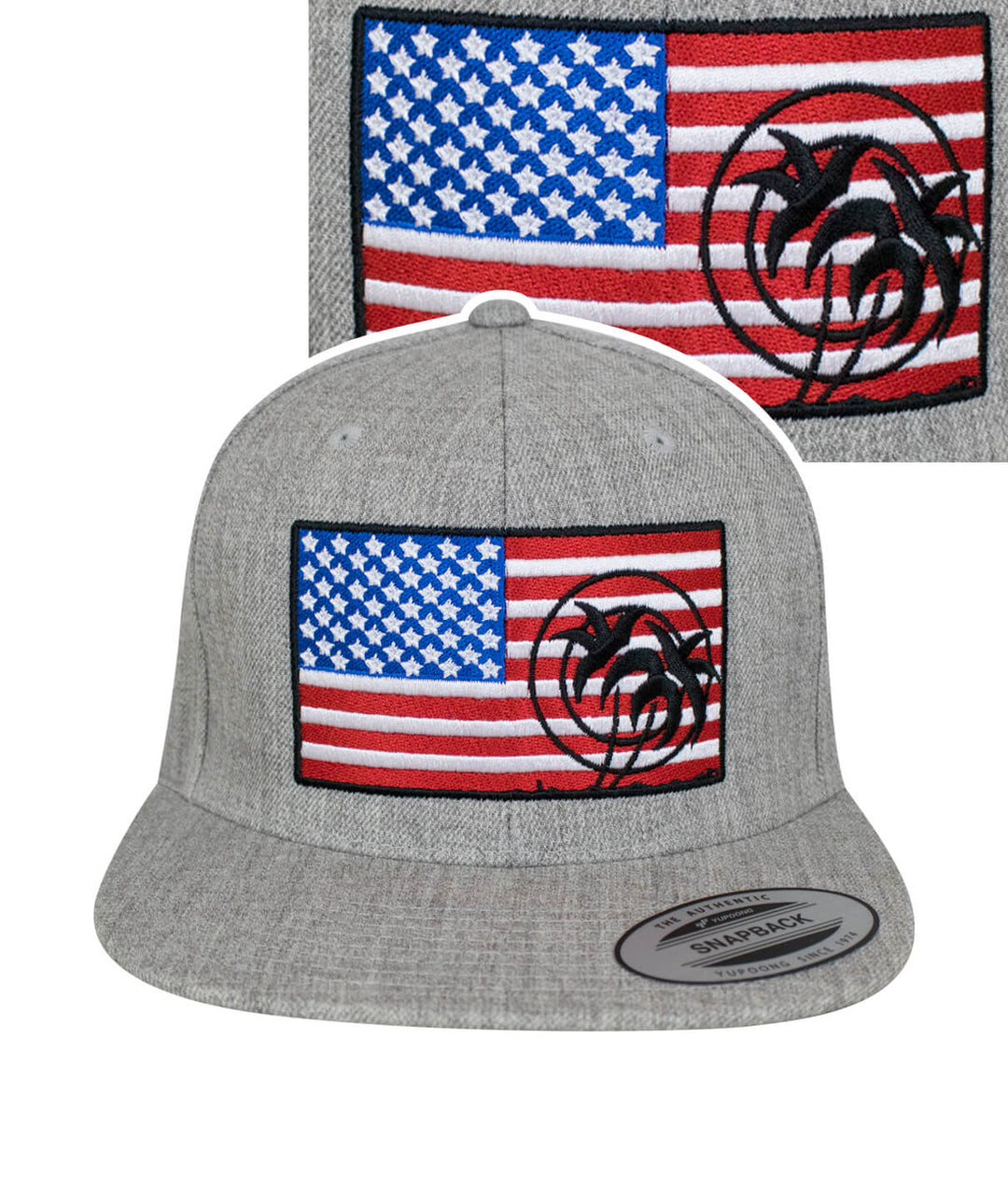 Pride Snapback Flag Hat featuring American flag design and NICERIDE logo, a stylish hat for any occasion.