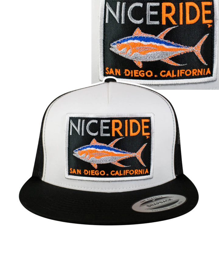 Sorry Charlie Patch trucker hat by NICERIDE featuring embroidery and black and white design.