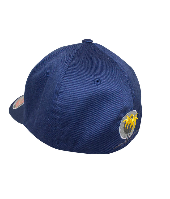 Sorry Charlie Classic Flexfit hat showing back design with palm logo embroidered.