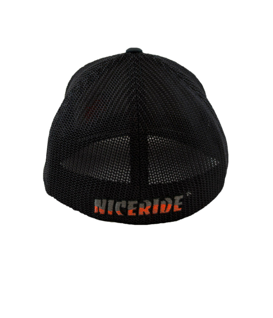 Back view of the MOTO 1 Meshback Flexfit Hat with NICERIDE logo embroidered.