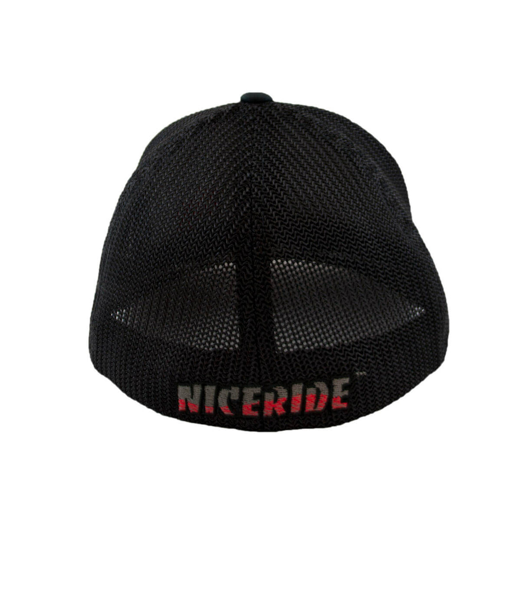 Back view of MOTO 1 Meshback Flexfit Hat featuring NICERIDE logo.