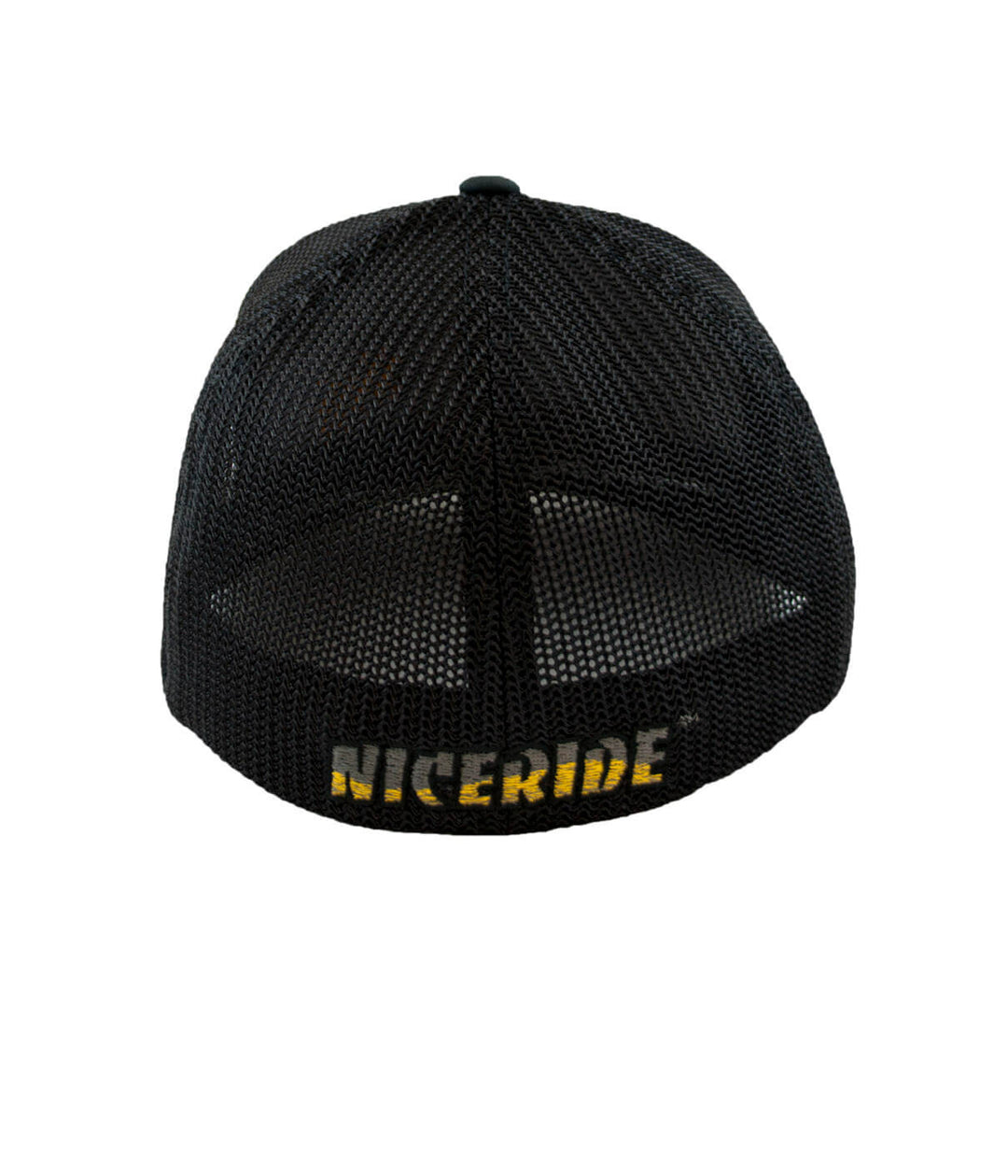 Back view of the MOTO 1 Meshback Flexfit Hat with NICERIDE logo embroidered.