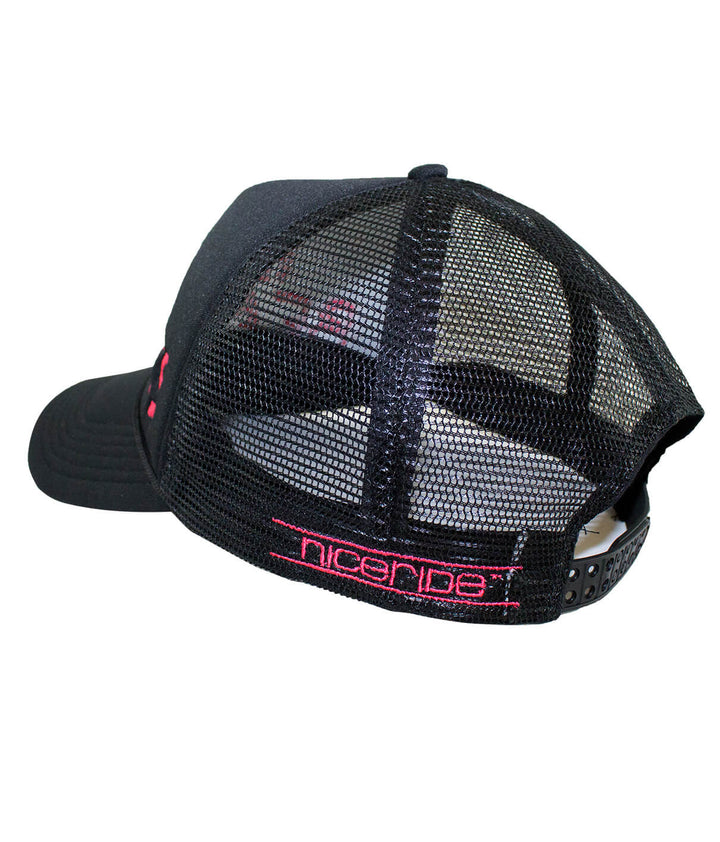 Back view of the Wife Life Foam Trucker Hat featuring NICERIDE embroidery on mesh panel.