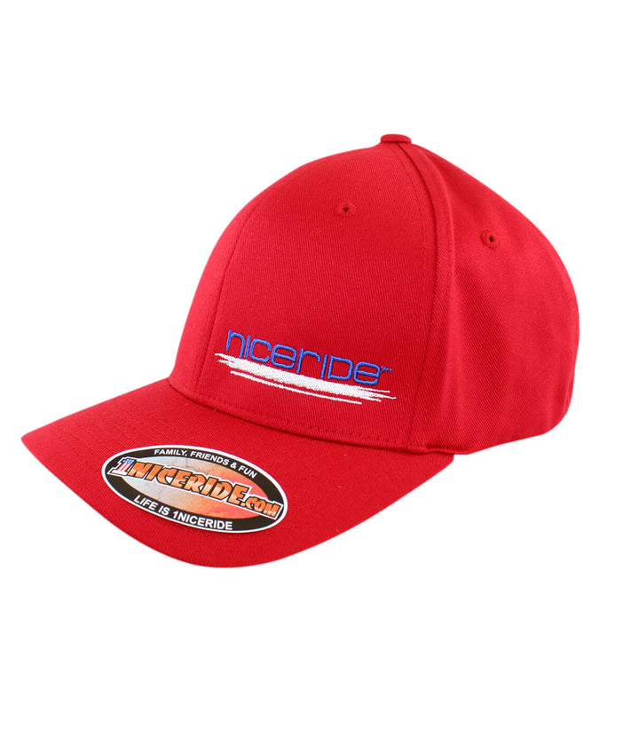 Red cap featuring NICERIDE&