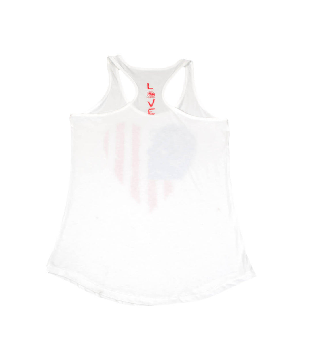 Heartbeat tank top in white with red &