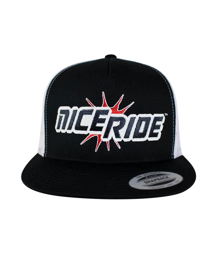 Gotcha Evening Glow Trucker Hat featuring NICERIDE logo, a stylish baseball cap, perfect for casual wear.