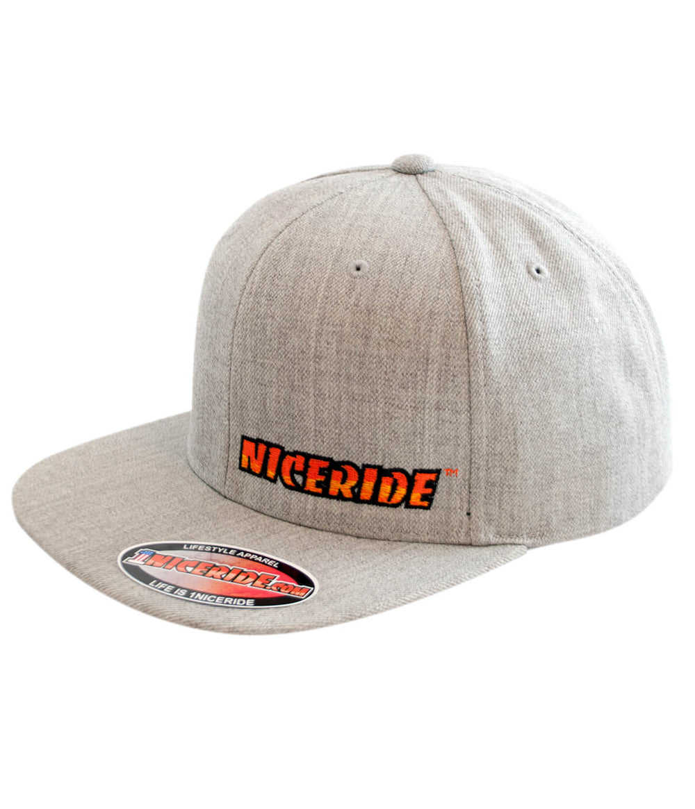 Classic NICERIDE snapback hat featuring embroidered logo on front left panel.