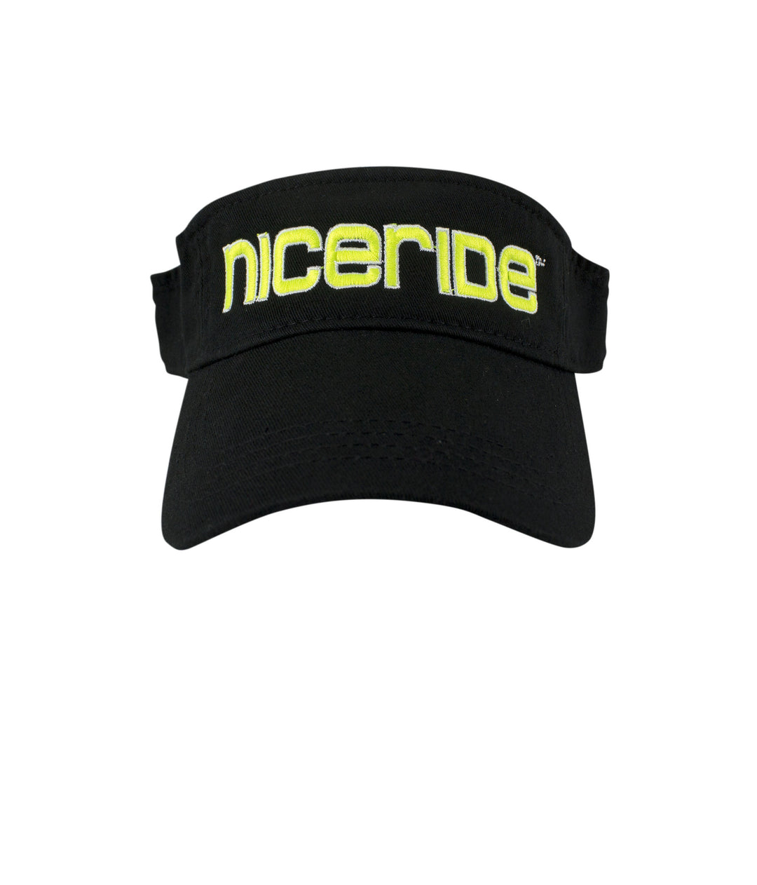 Classic visor with NICERIDE's Bold Tower logo embroidered on the front, perfect for sunny days.