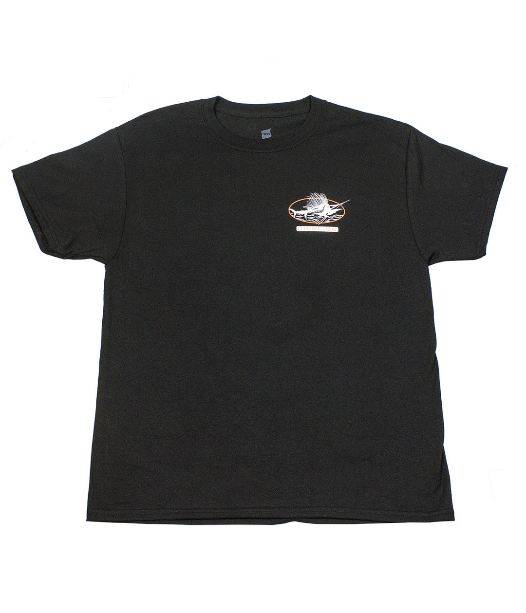 Last Hook Up shirt featuring a printed design on a black Hanes men&